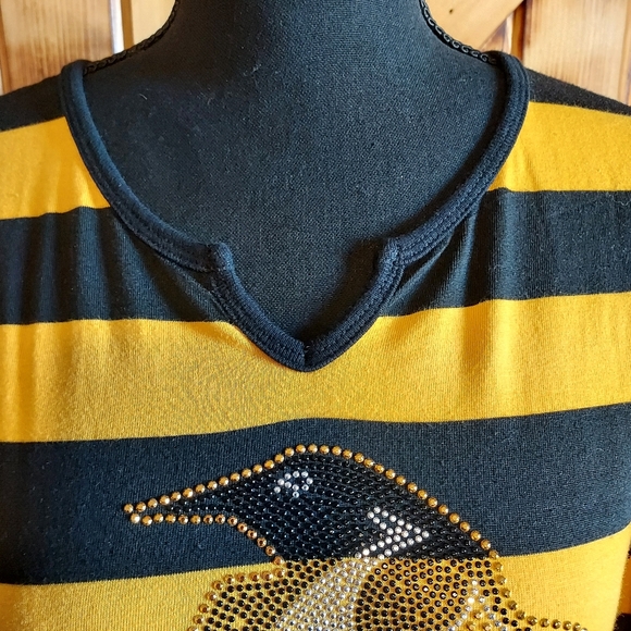 Women's 3-in-1 embellished Pittsburgh Steelers/Pens/Pirates long sleeve shirt- M - Picture 5 of 10